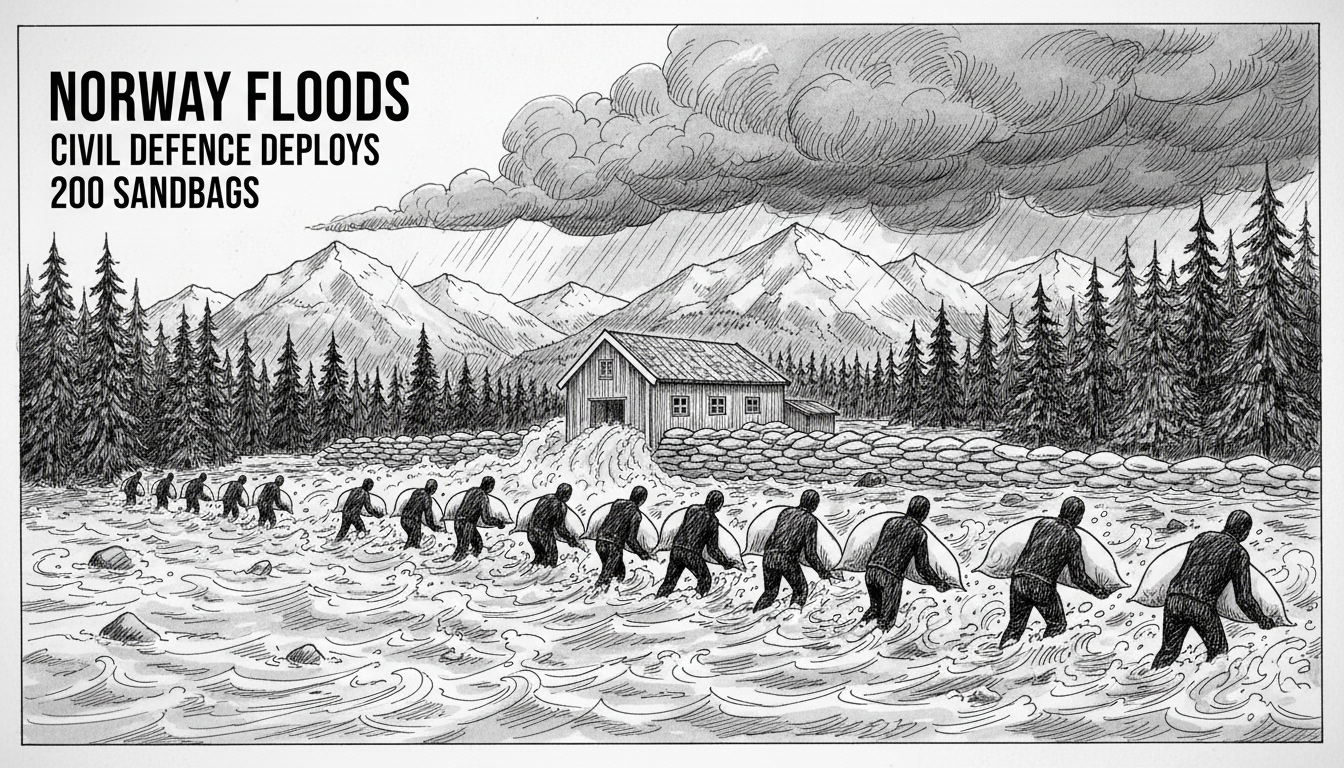 Norway Floods: Civil Defence Deploys 200 Sandbags