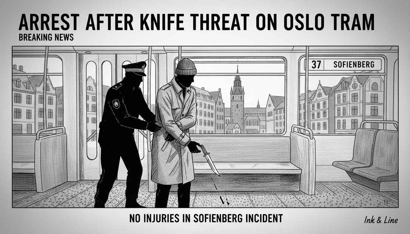 Person arrested after knife threat on Oslo tram