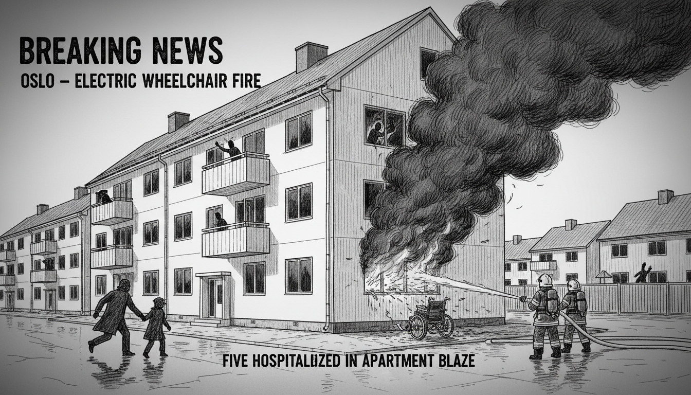 Electric Wheelchair Fire at Oslo Apartment Building
