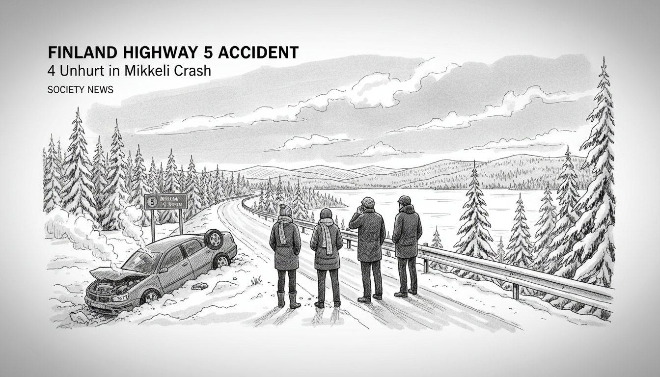 Finland Highway 5 Accident: 4 Unhurt in Mikkeli Crash