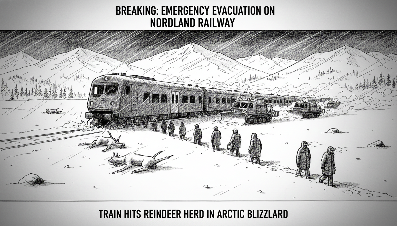 Emergency Evacuation on Nordland Railway as Train Hits Reindeer Herd