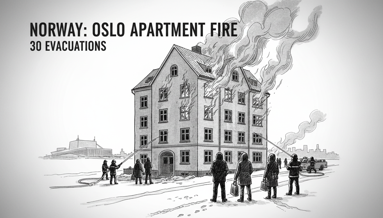 Norway: Oslo Apartment Fire Forces 30 Evacuations
