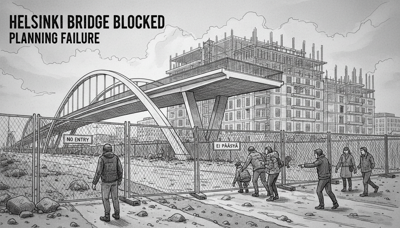 Helsinki Pedestrian Bridge Remains Blocked Years After Completion
