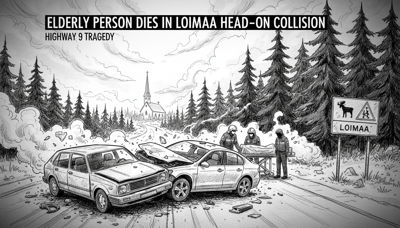 Elderly Person Dies in Loimaa Head-On Collision on Highway 9