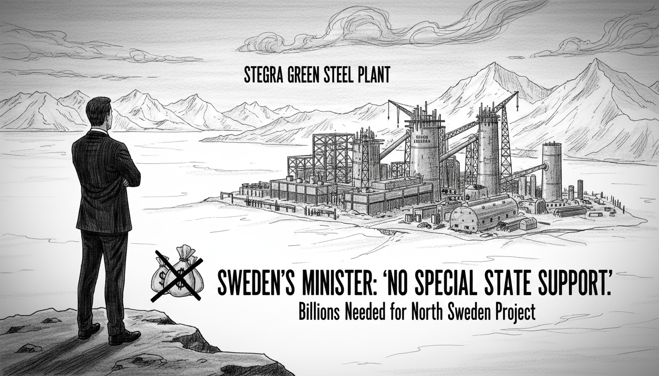 Sweden's Industry Minister Rules Out Special State Support for Steel Producer Stegra