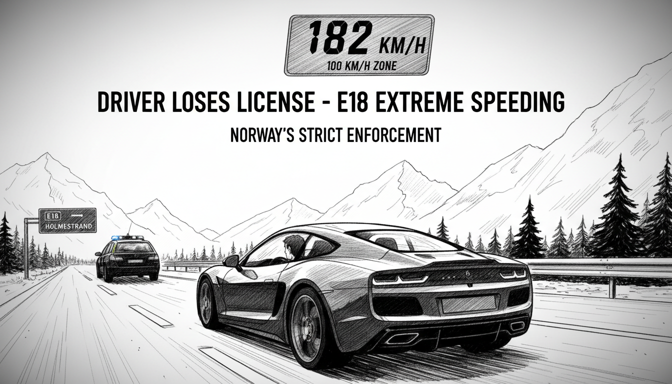 Driver Loses License After Extreme Speeding on E18 Highway