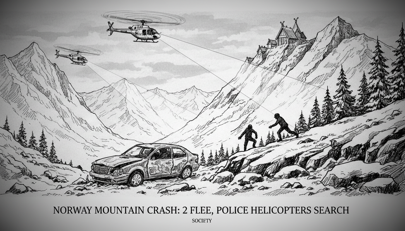 Norway Mountain Crash: 2 Flee, Police Helicopters Search