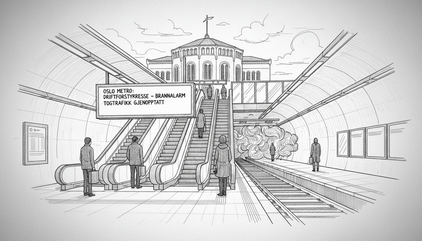 Oslo Metro Disruption at Jernbanetorget Following Fire Alarm