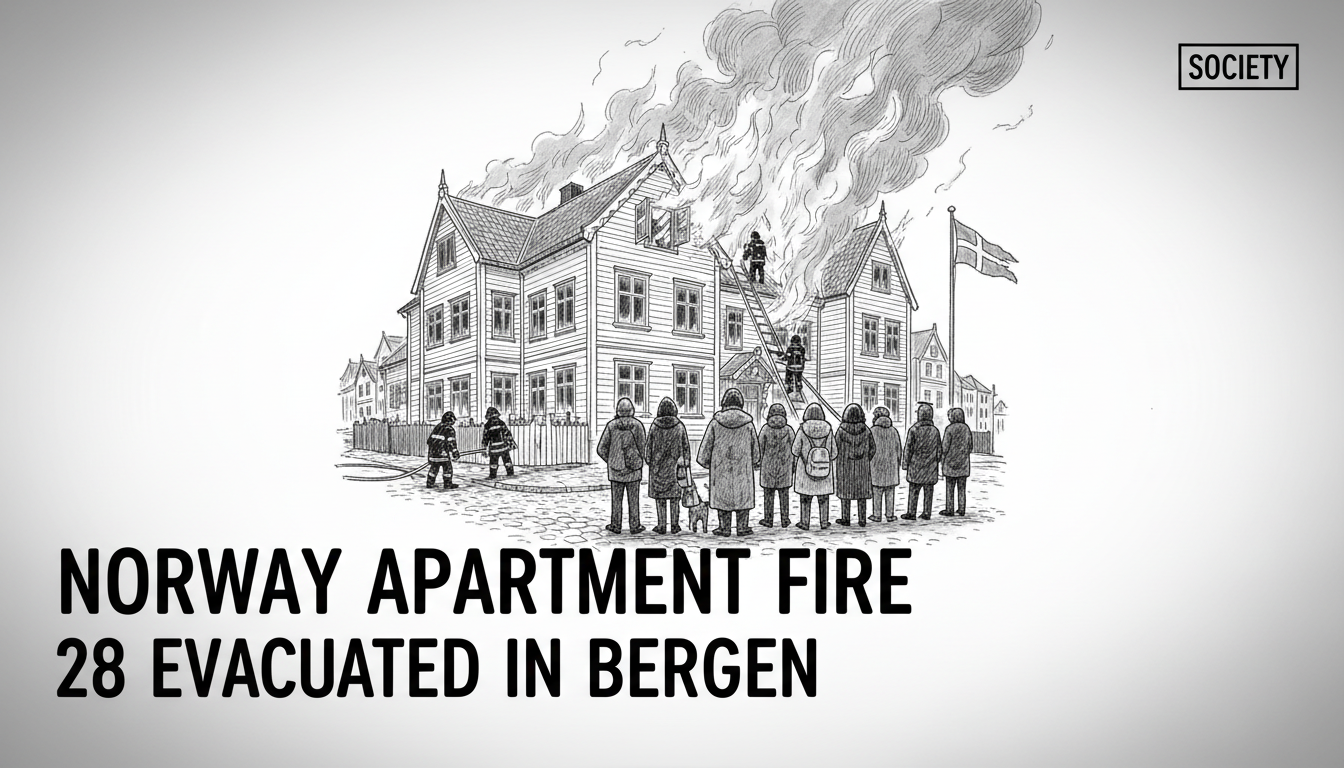 Norway Apartment Fire: 28 Evacuated in Bergen