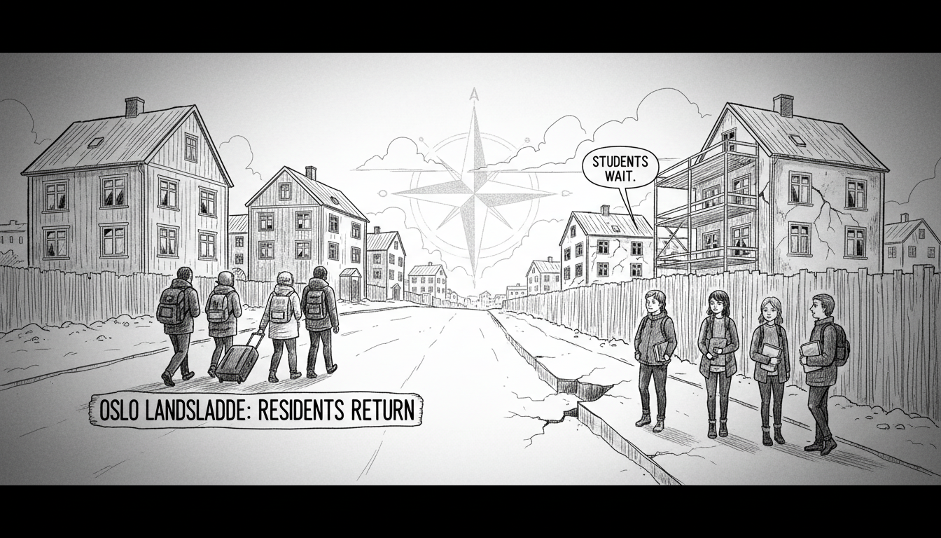 Oslo Landslide Residents Return Home While Students Wait