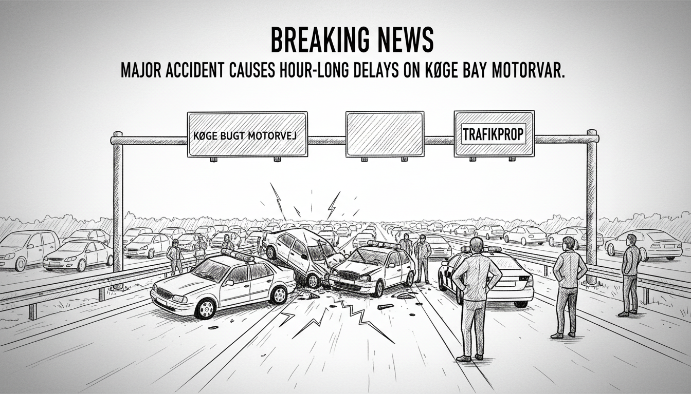 Major Accident Causes Hour-Long Delays on Køge Bay Motorway