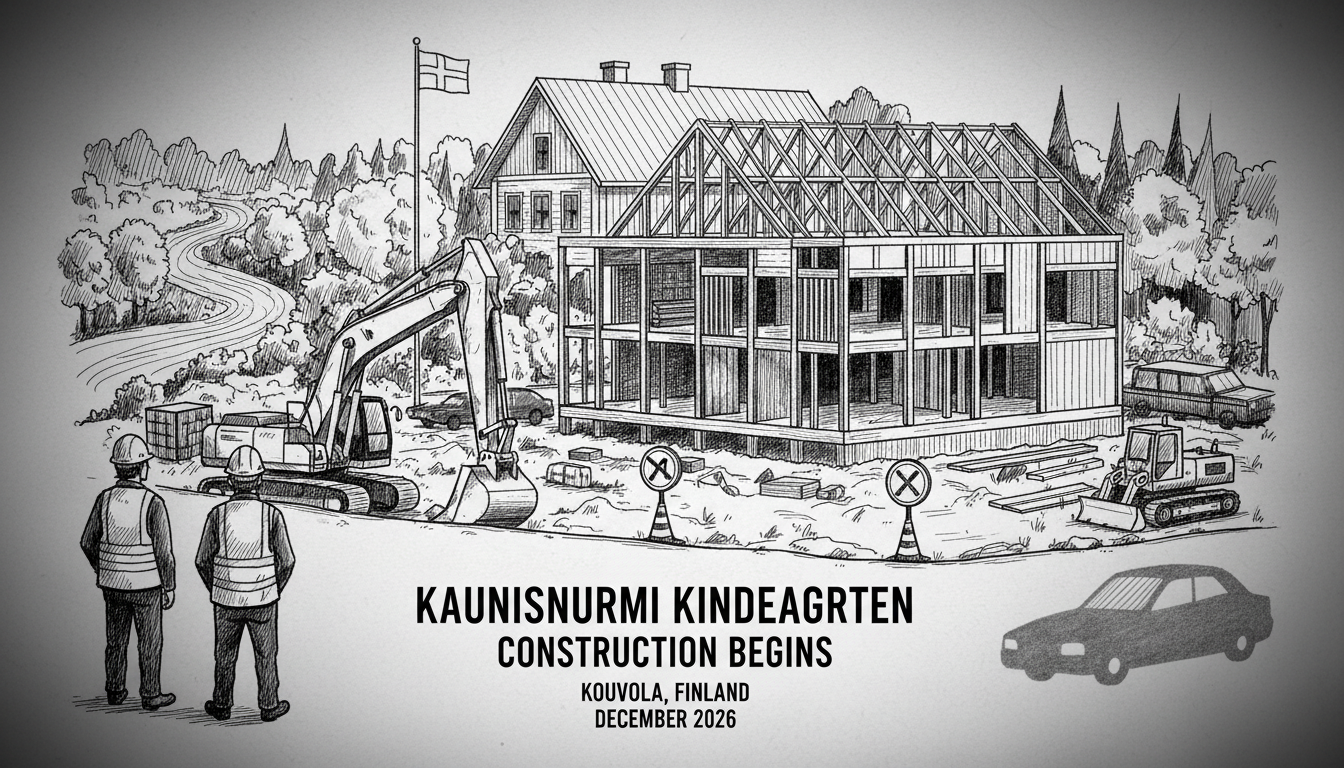 Construction Begins on Kaunisnurmi Kindergarten in Kouvola