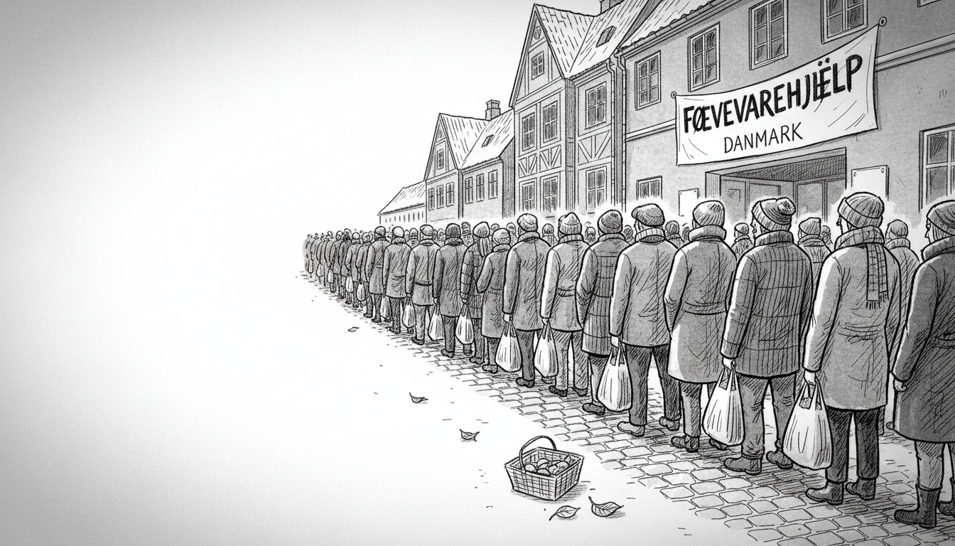 Long Food Lines Grow Across Denmark as Prices Squeeze Households