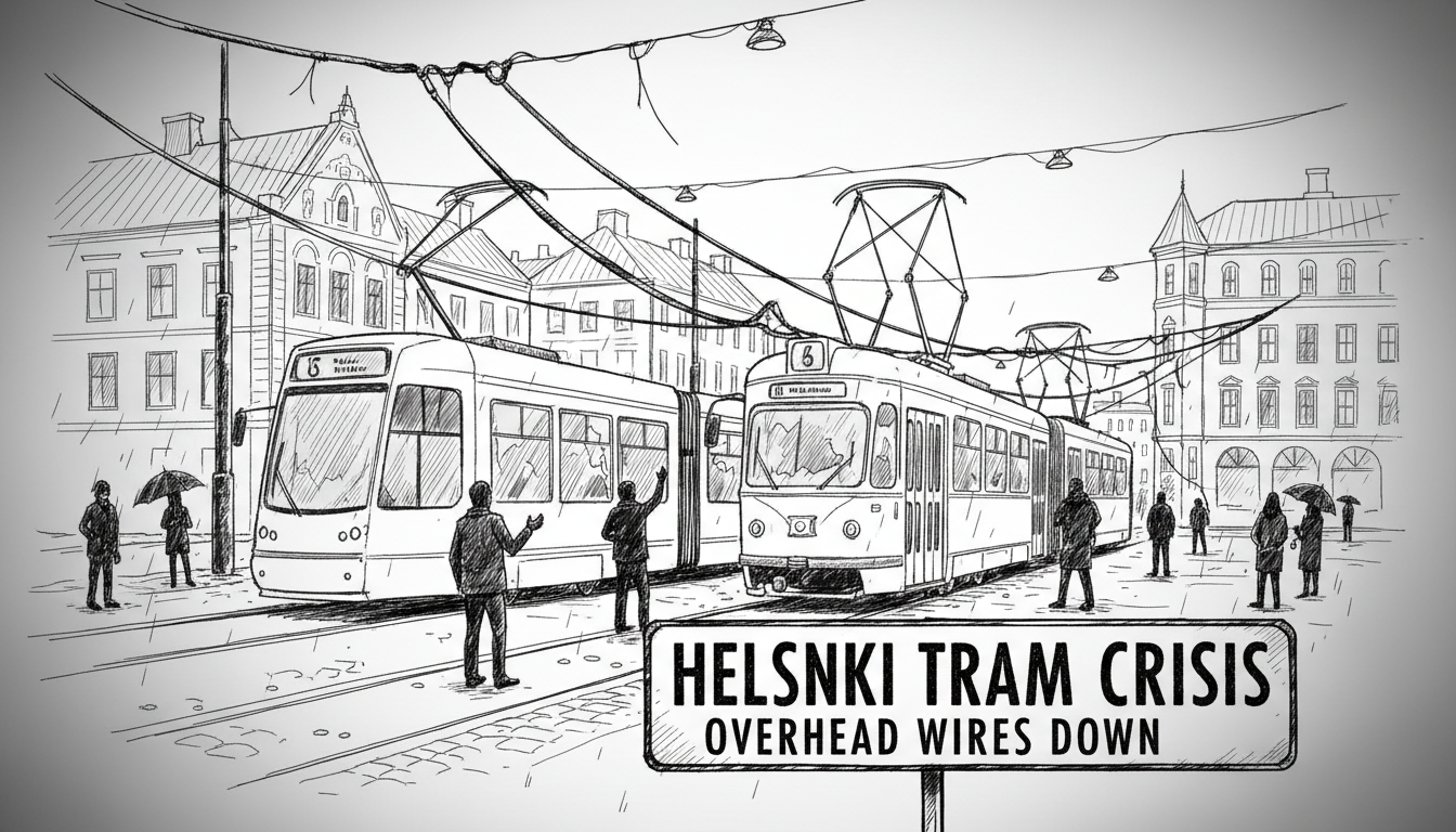 Finland Tram Crisis: Helsinki Overhead Wires Down
