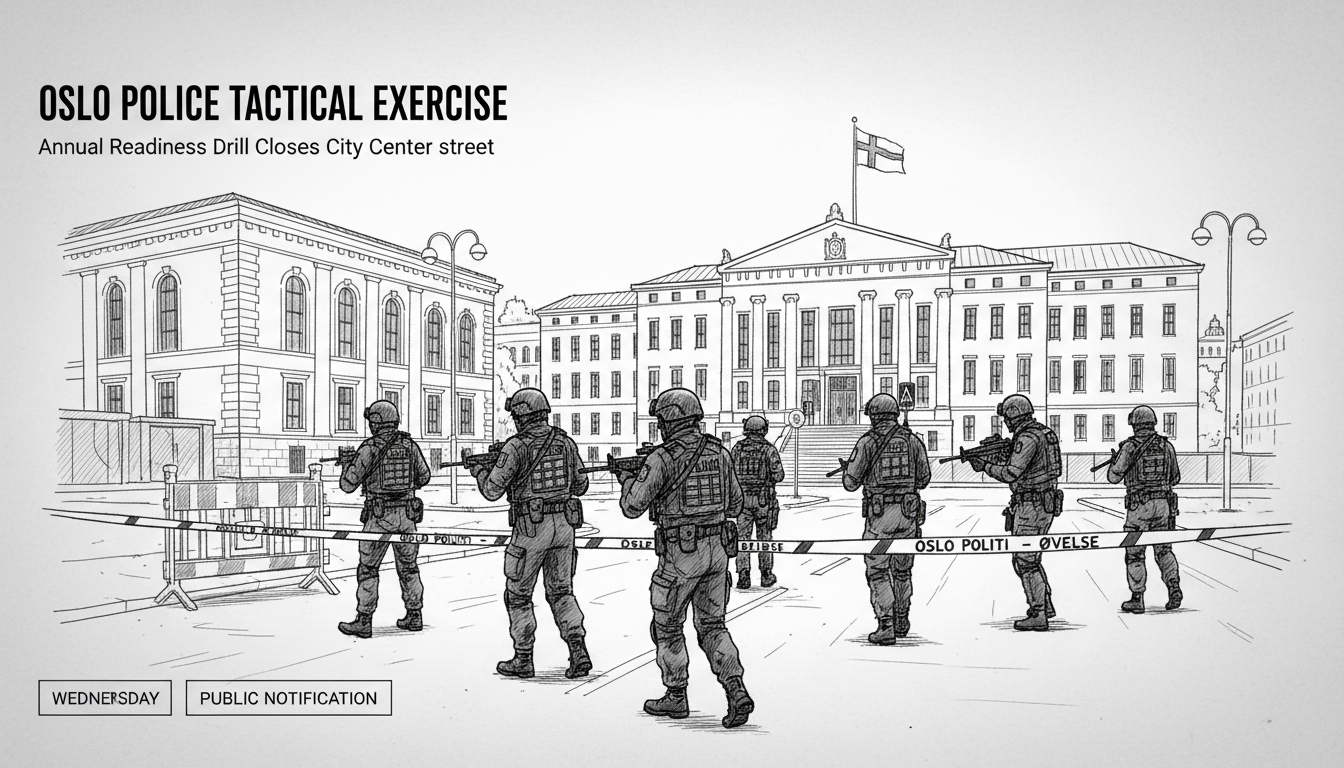 Oslo Police Conduct Annual Tactical Exercise in City Center