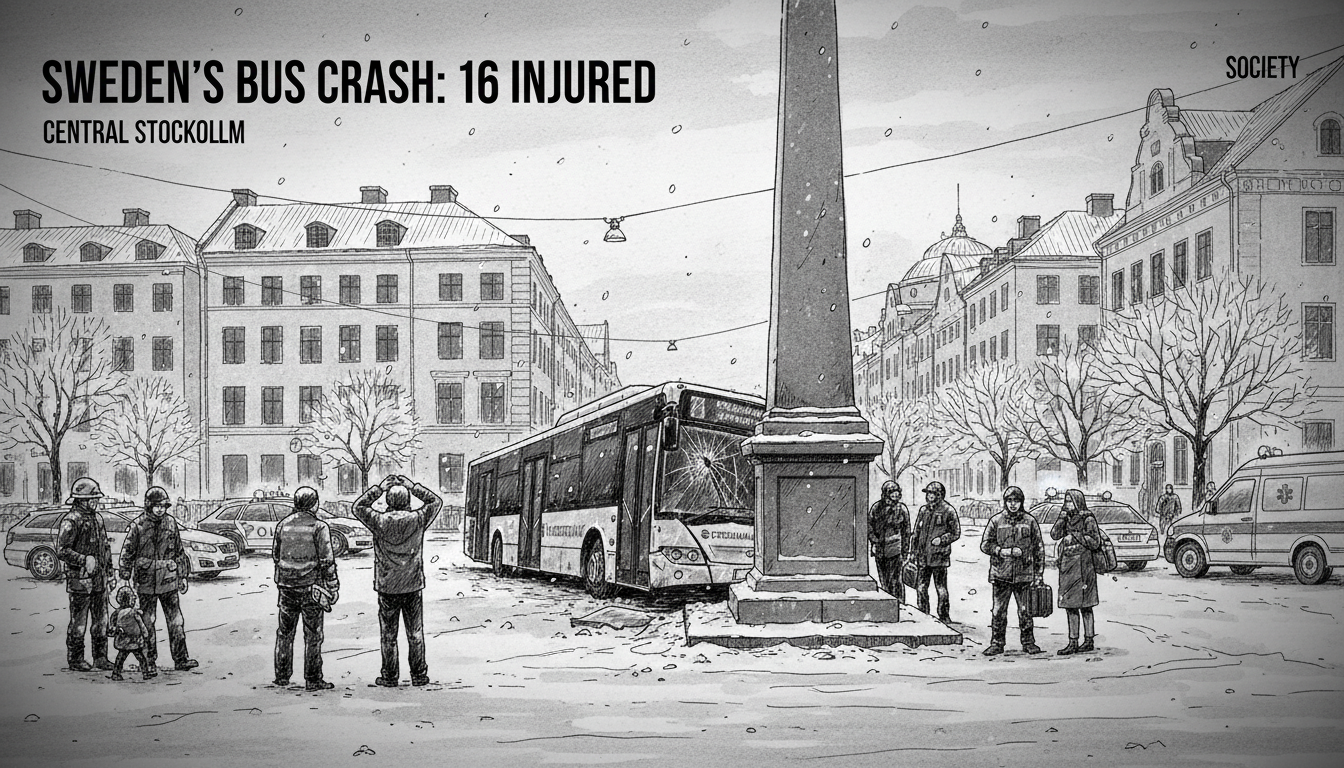 Sweden's Bus Crash: 16 Injured in Central Stockholm