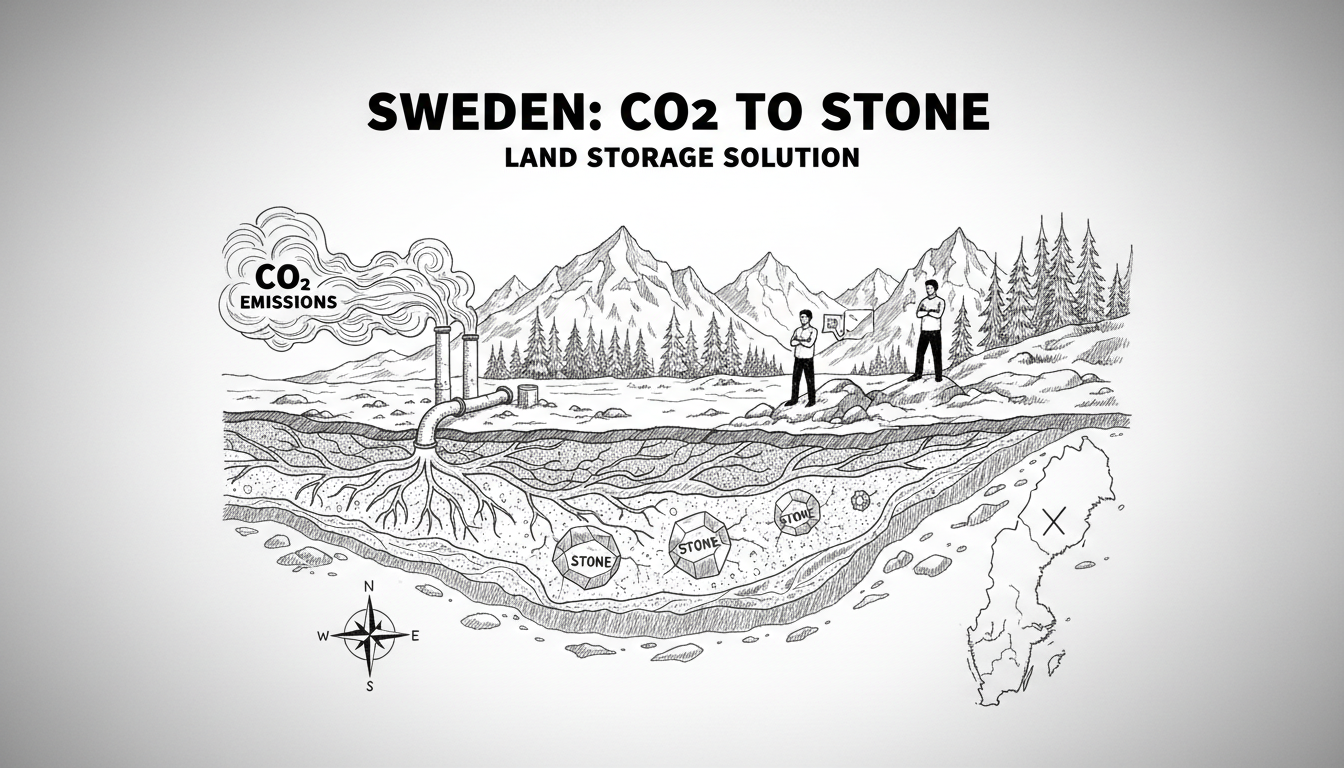 Sweden Explores Turning Carbon Dioxide Into Stone for Land Storage