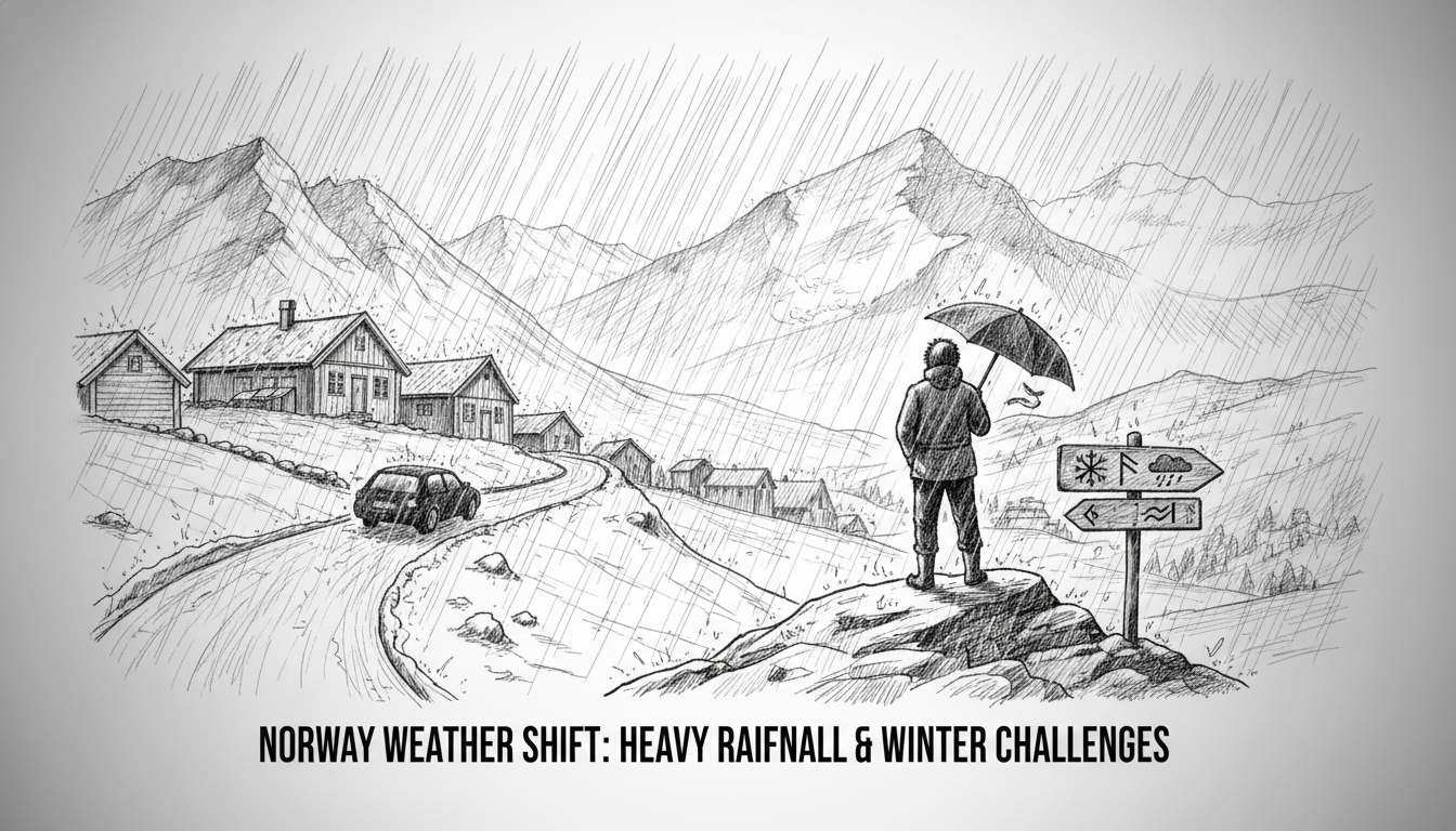 Norway Weather Shift Brings Heavy Rainfall and Winter Challenges