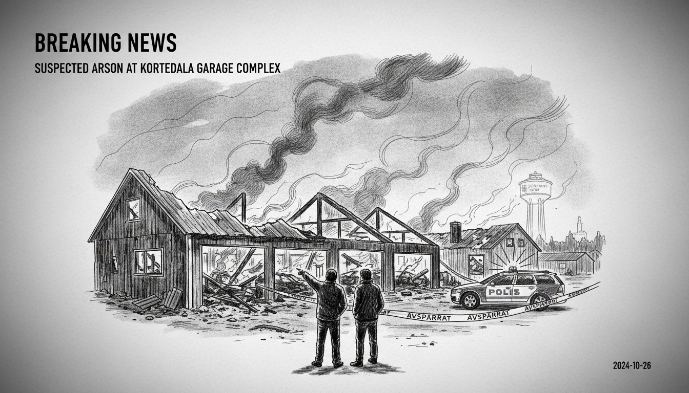 Suspected Arson at Kortedala Garage Complex