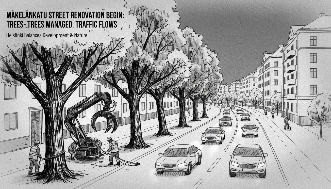 Mäkelänkatu Street Renovation Begins with Tree Removal, Traffic Flows Smoothly