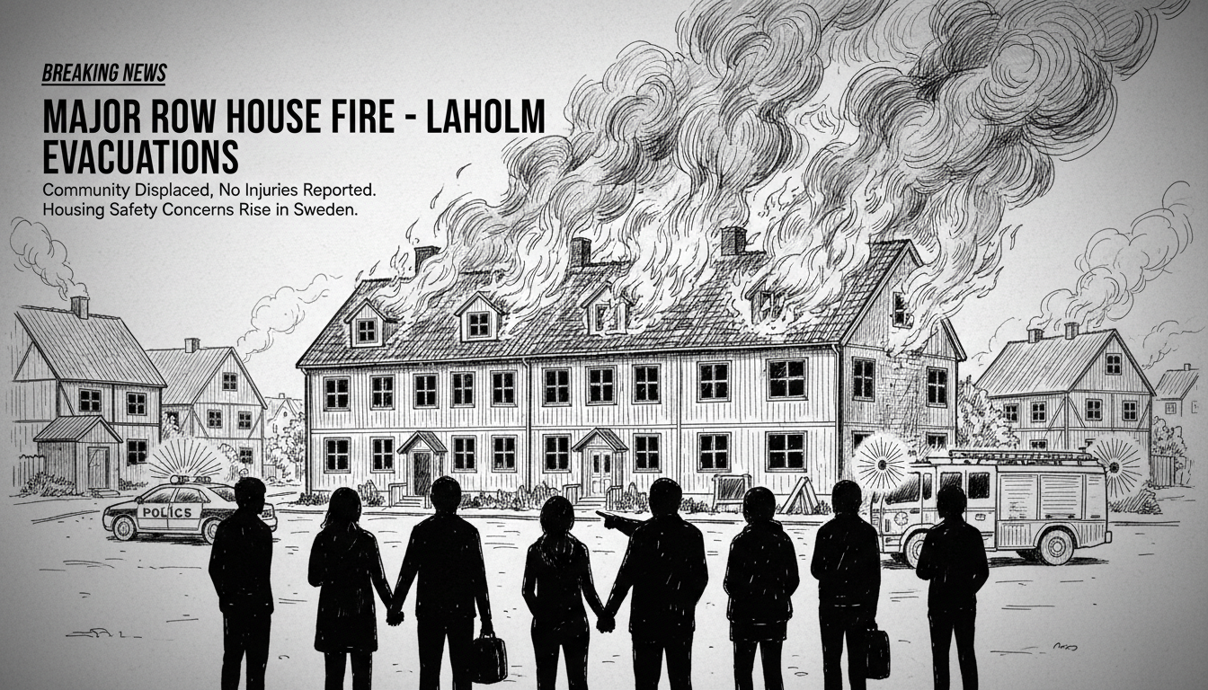 Major Row House Fire in Laholm Prompts Evacuations