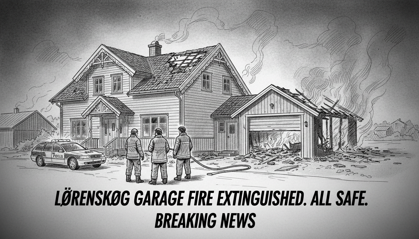 Garage Fire in Lørenskog Brought Under Control