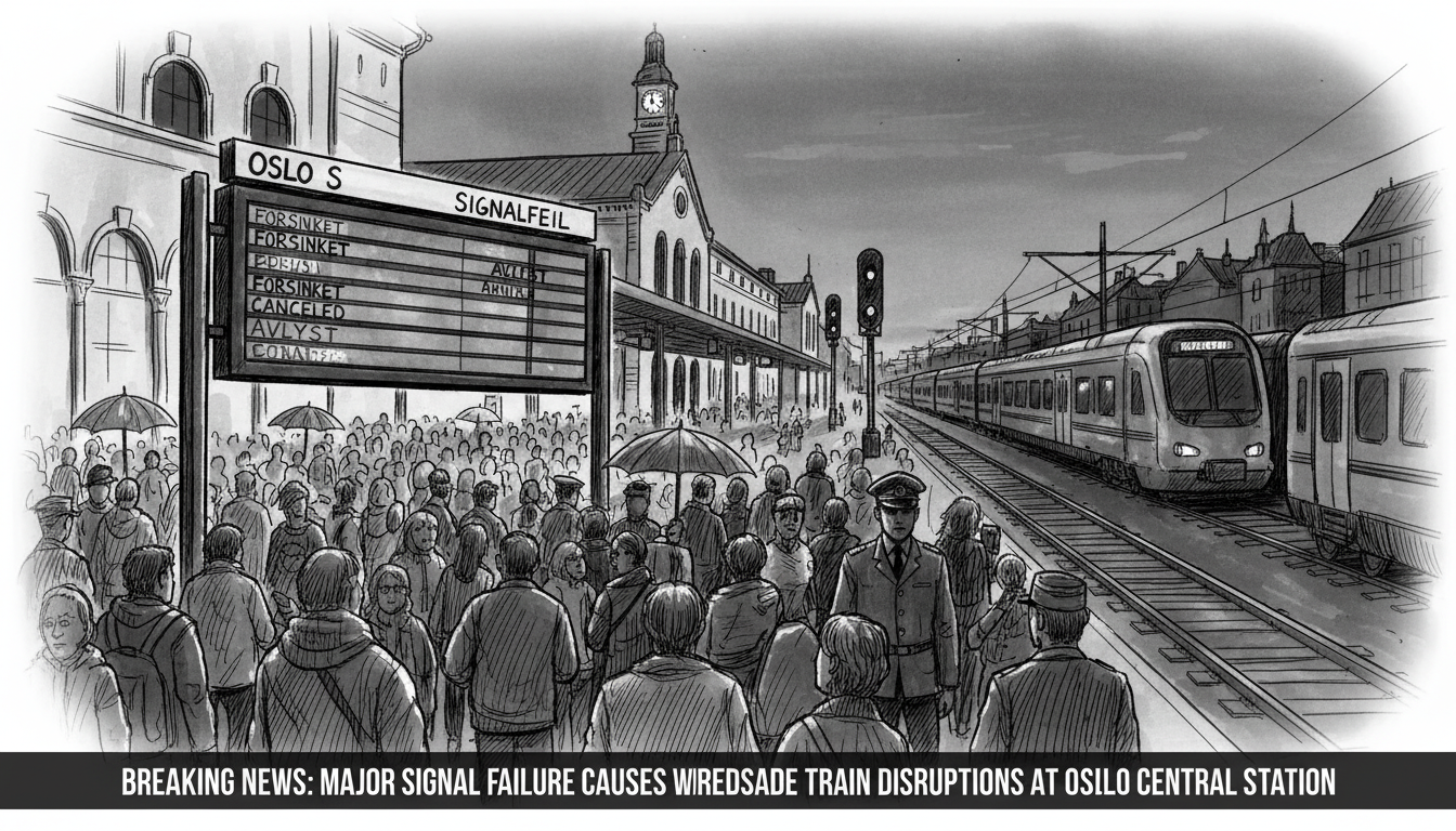 Major Signal Failure Causes Widespread Train Disruptions at Oslo Central Station