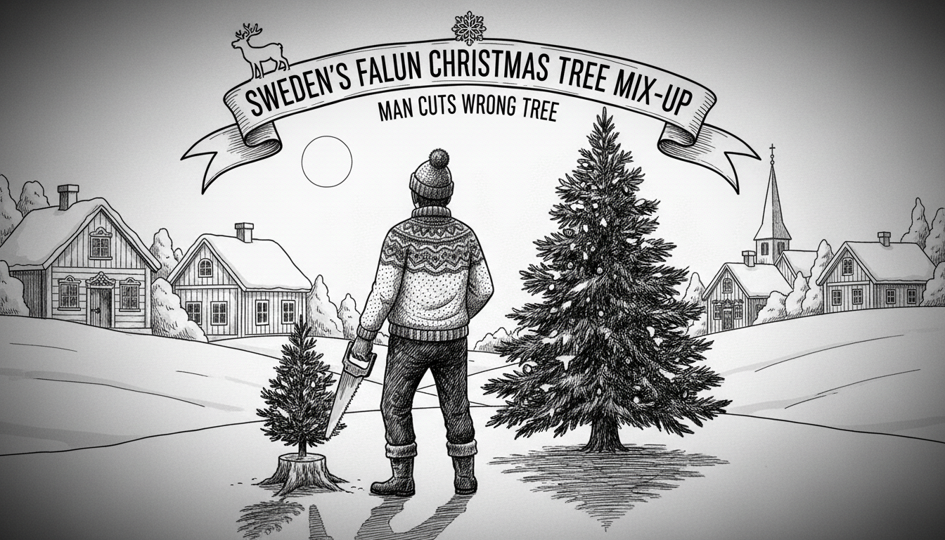 Sweden's Falun Christmas Tree Mix-Up: Man Cuts Wrong Tree