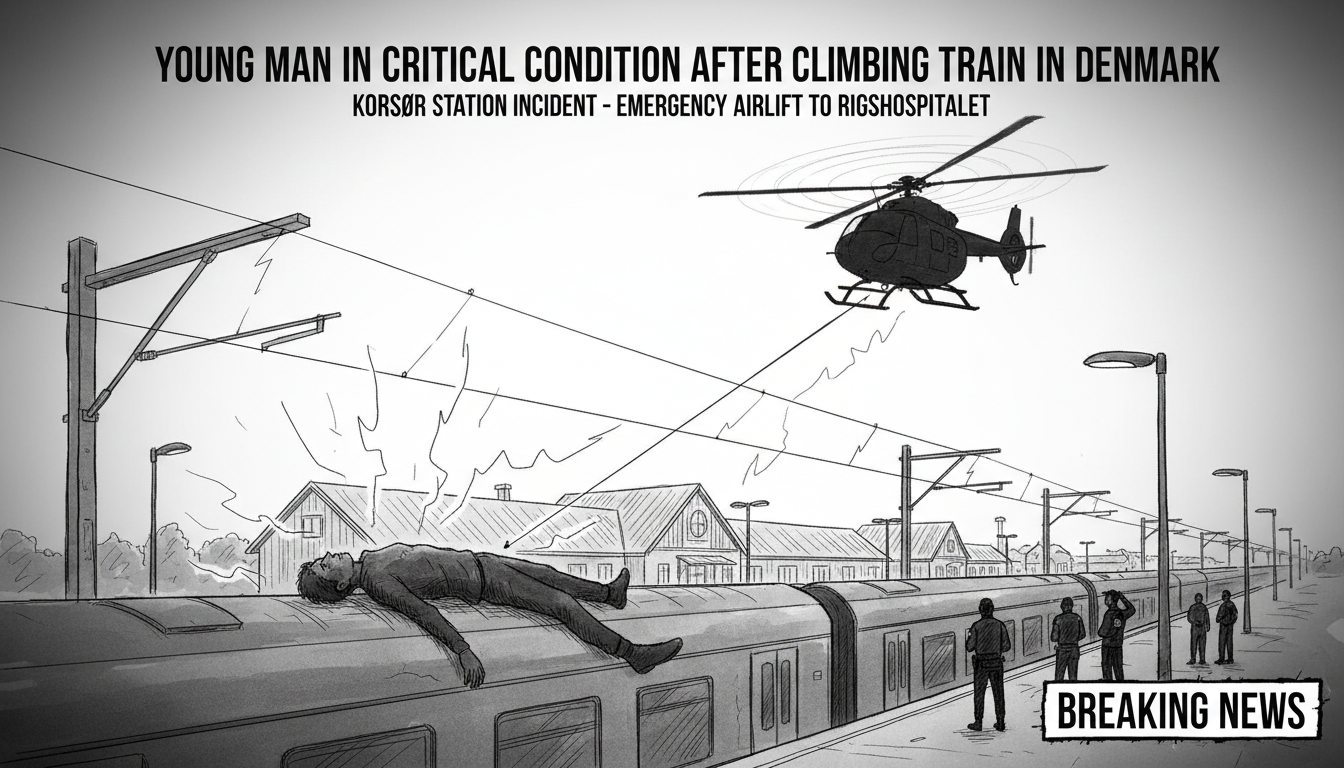 Young Man in Critical Condition After Climbing Train in Denmark