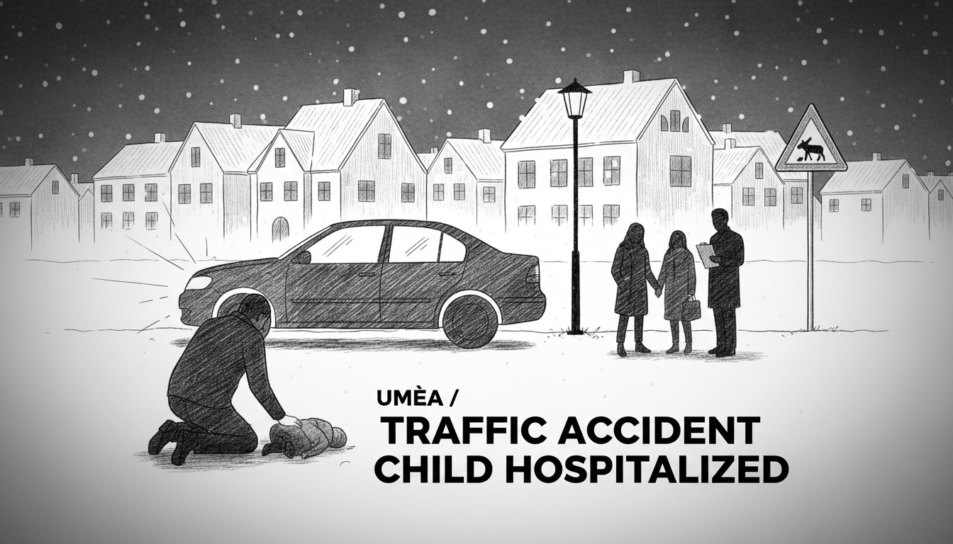 Child Hospitalized After Morning Traffic Accident in Umeå