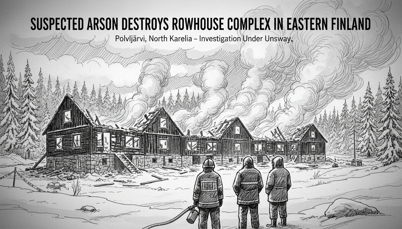 Suspected Arson Destroys Rowhouse Complex in Eastern Finland
