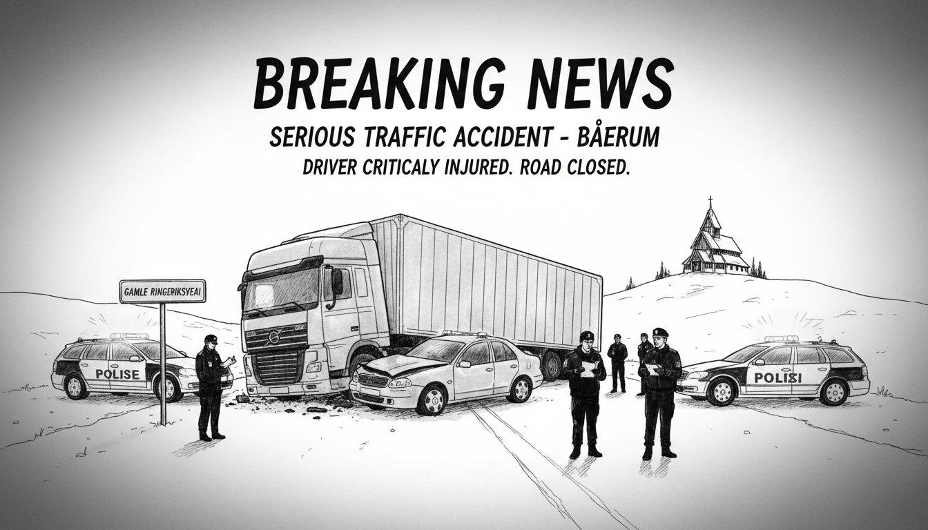 Serious Traffic Accident in Bærum Leaves Driver Critically Injured