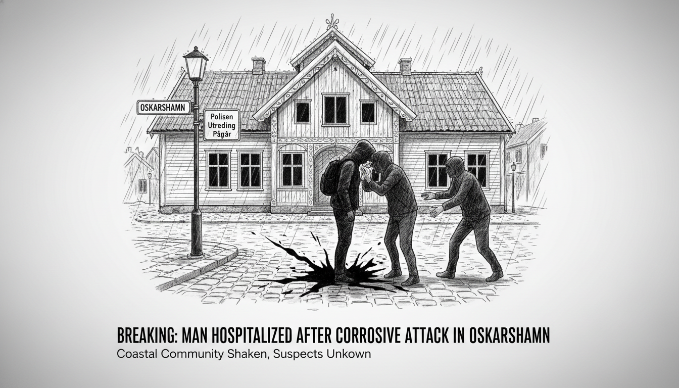 Man hospitalized after corrosive substance attack in Oskarshamn