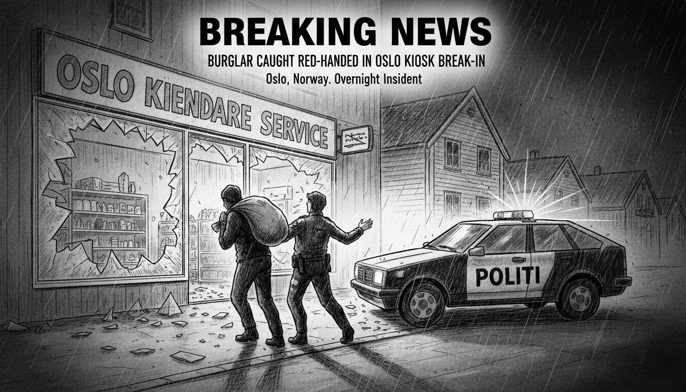 Burglar Caught Red-Handed in Oslo Kiosk Break-In