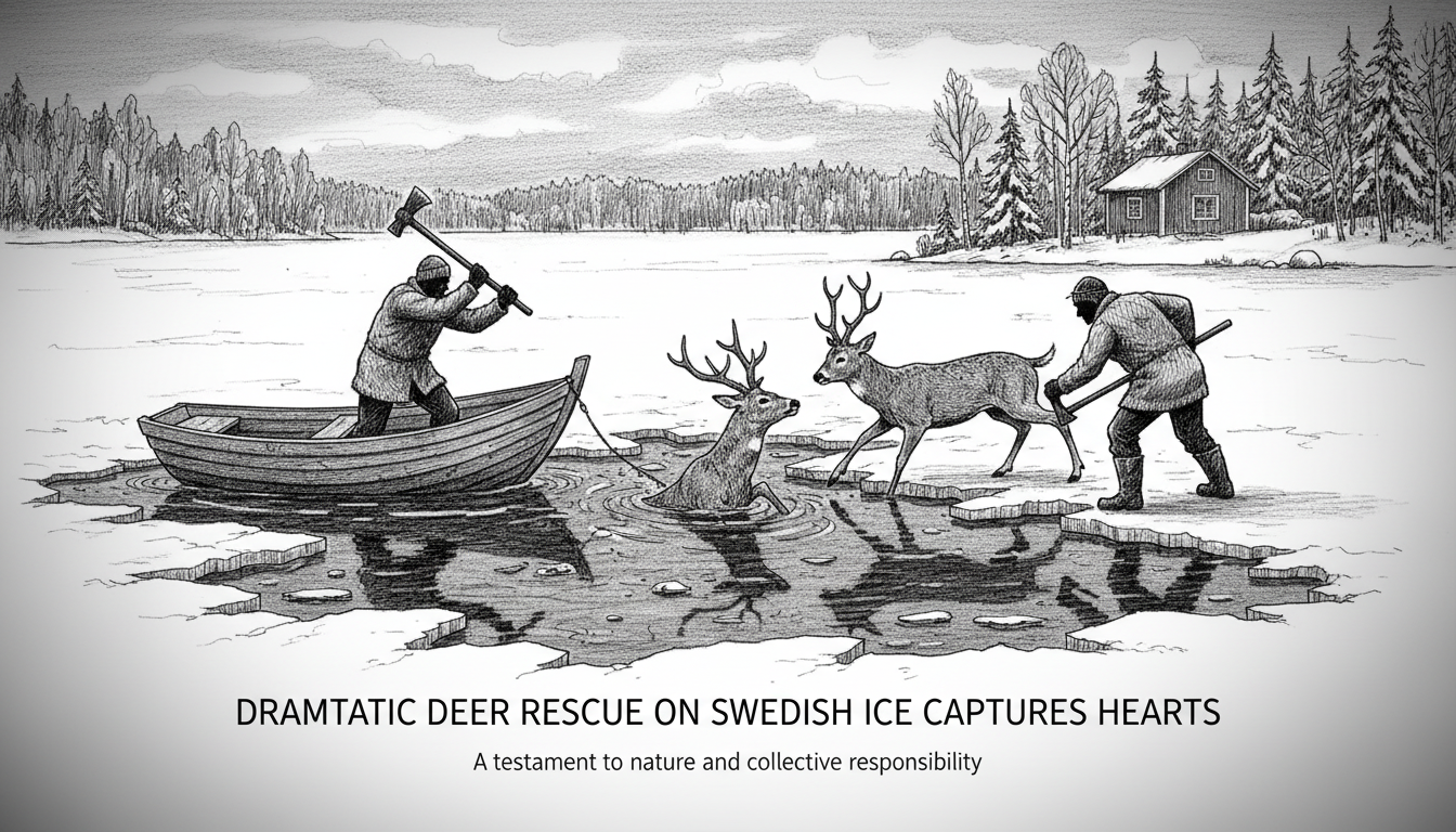 Dramatic Deer Rescue on Swedish Ice Captures Hearts