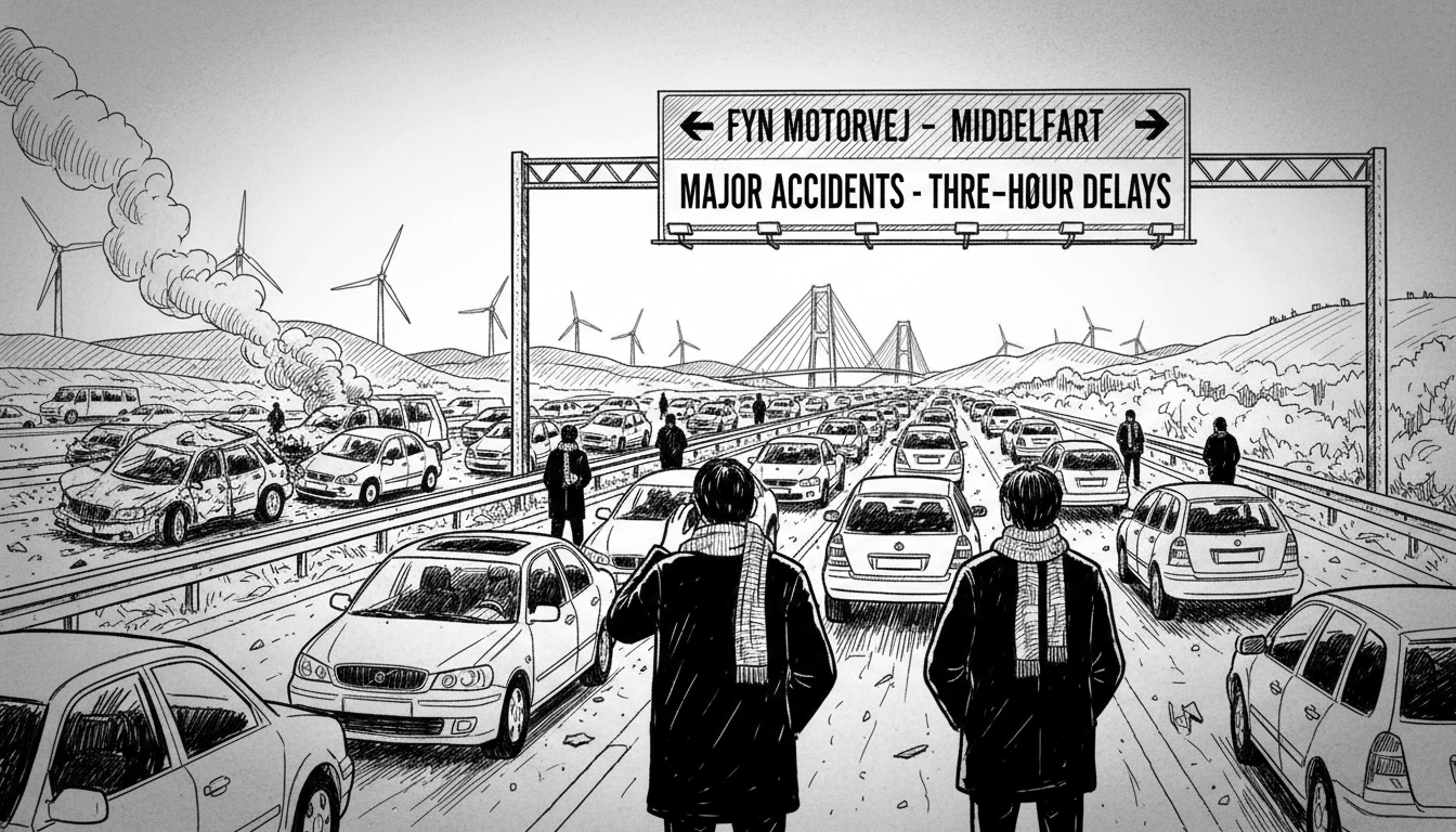 Major Accidents Create Three-Hour Delays on Fyn Motorway