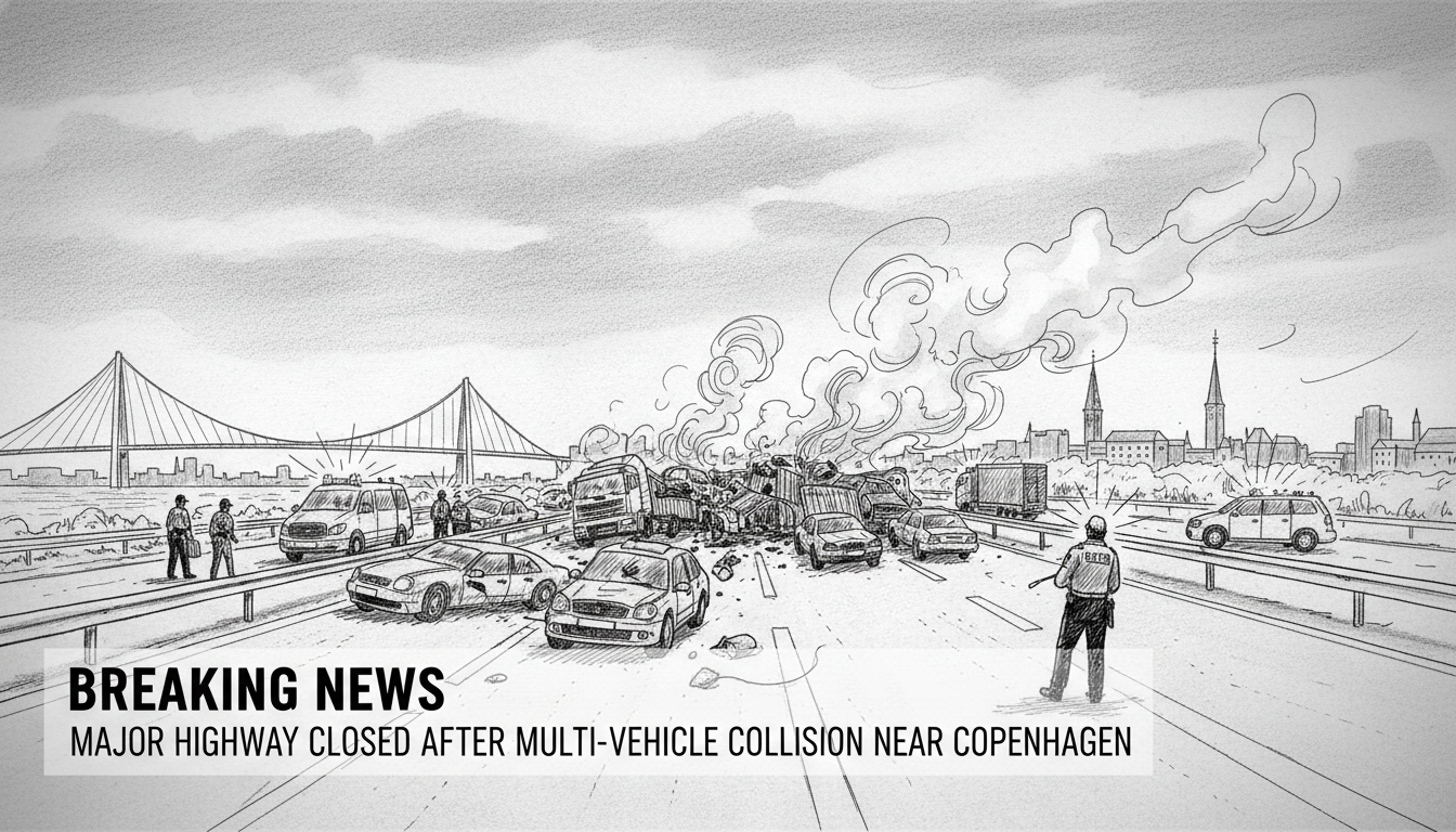 Major Highway Closed After Multi-Vehicle Collision Near Copenhagen