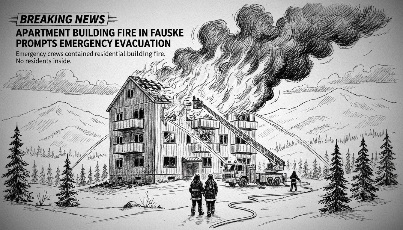 Apartment Building Fire in Fauske Prompts Emergency Evacuation