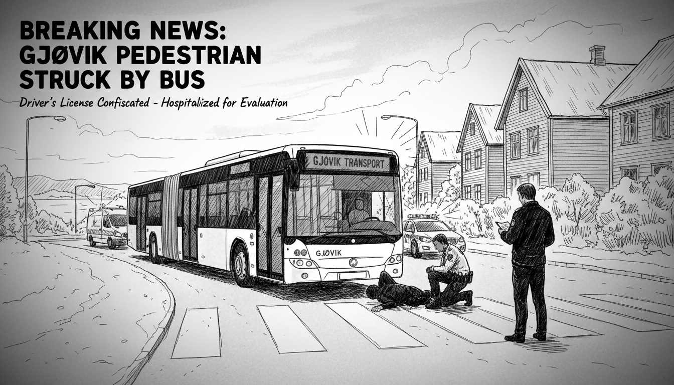 Gjøvik Pedestrian Struck by Bus at Crosswalk
