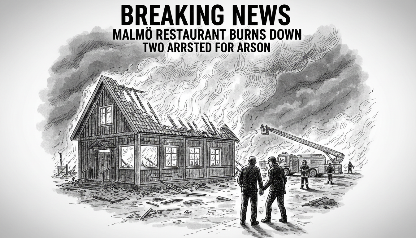 Restaurant Burns Down in Malmö, Two Arrested for Arson