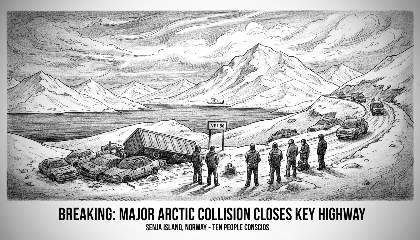 Major Collision Closes Key Arctic Highway on Senja Island