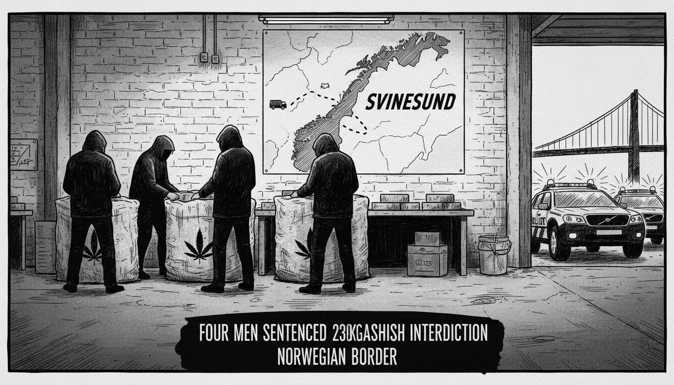 Four Men Sentenced for Smuggling 230kg of Hashish Across Norwegian Border