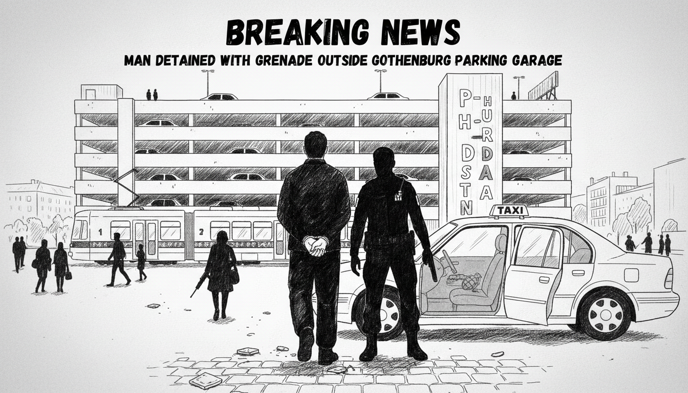 Man Detained with Grenade Outside Gothenburg Parking Garage