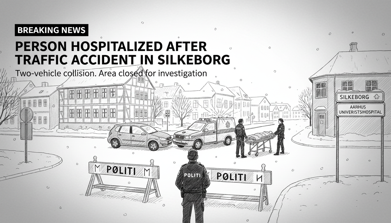 Person Hospitalized After Traffic Accident in Silkeborg