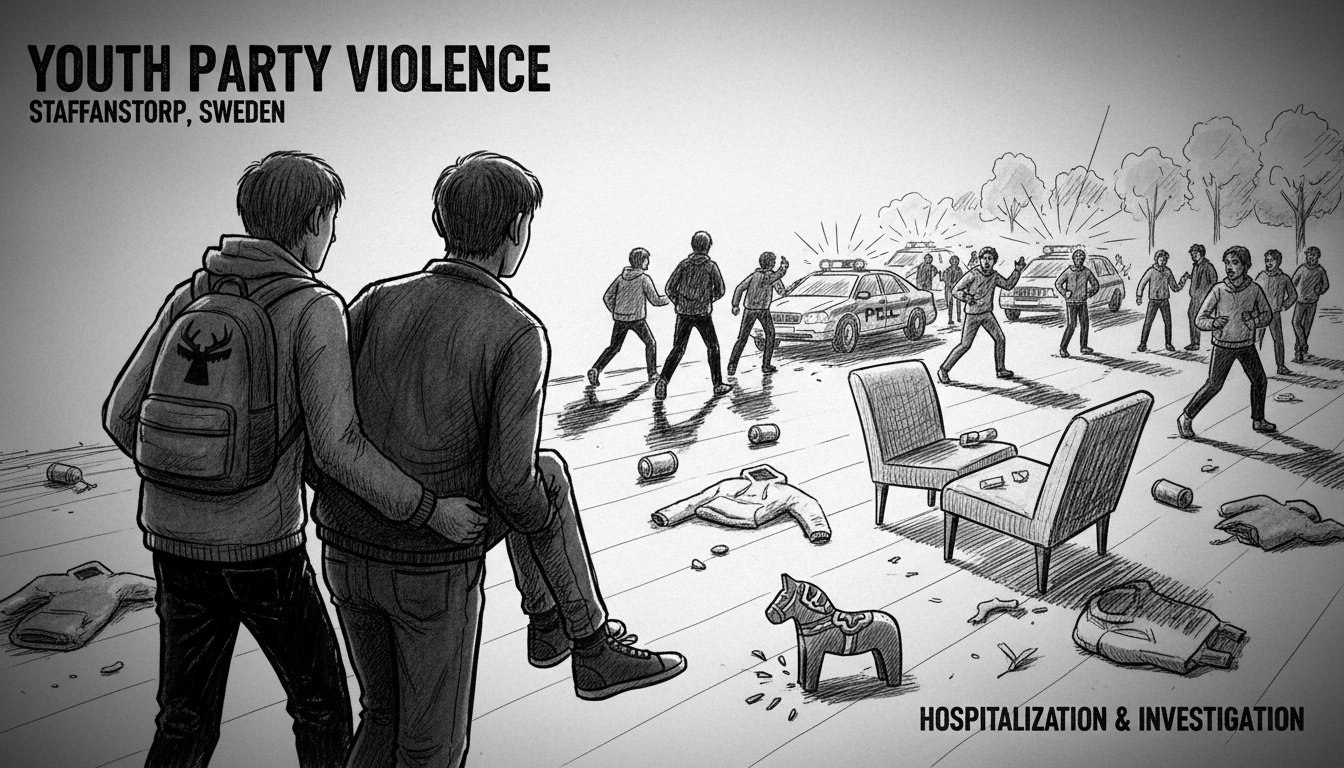 Youth Party Violence in Southern Sweden Leads to Hospitalization
