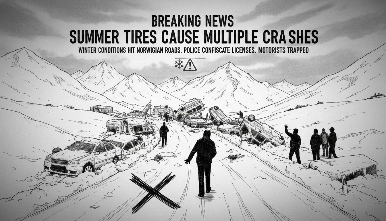 Summer Tires Cause Multiple Crashes as Winter Conditions Hit Norwegian Roads