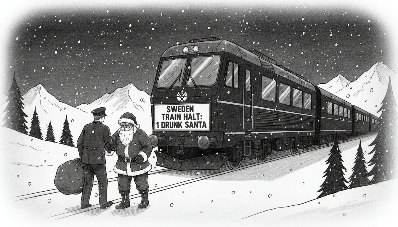 Sweden Train Halt: 1 Drunk Santa