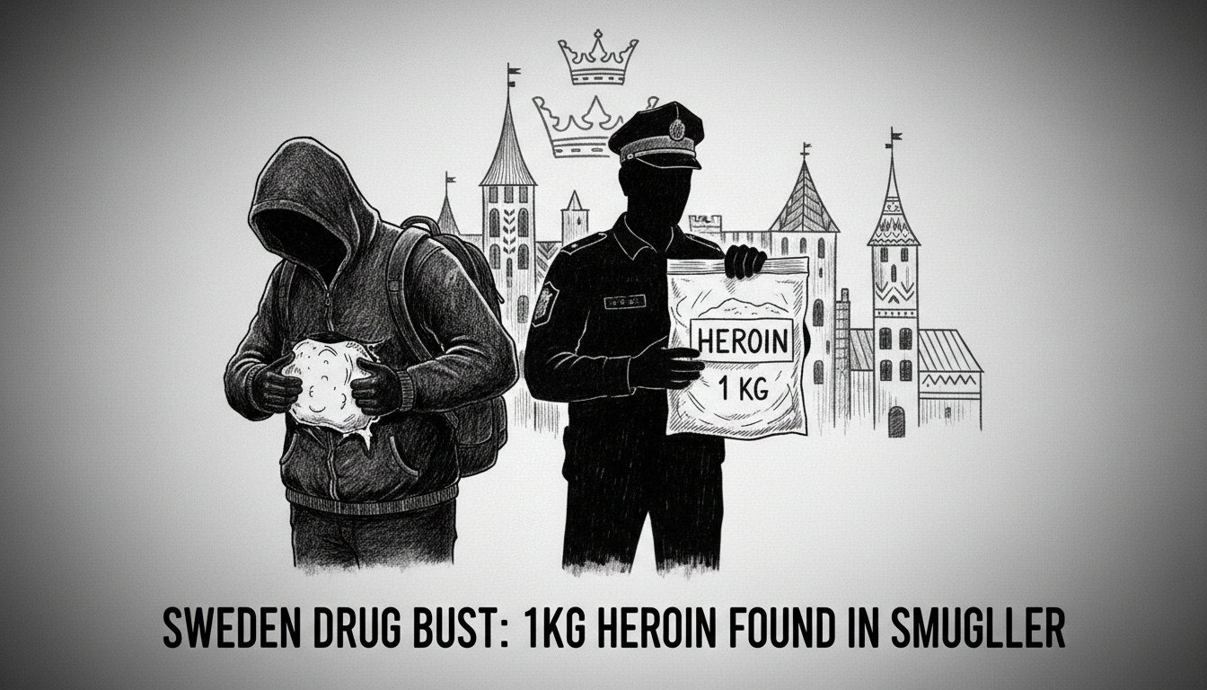 Sweden Drug Bust: 1KG Heroin Found in Smuggler