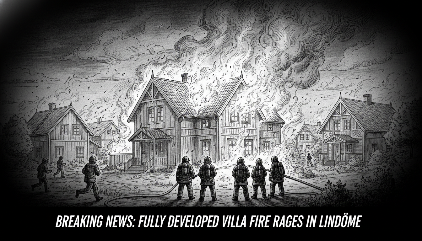 Fully Developed Villa Fire Rages in Lindome