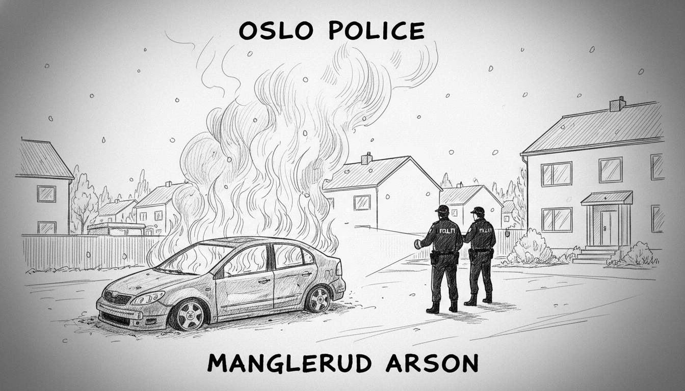 Police Investigate Suspicious Car Fire in Oslo's Manglerud District
